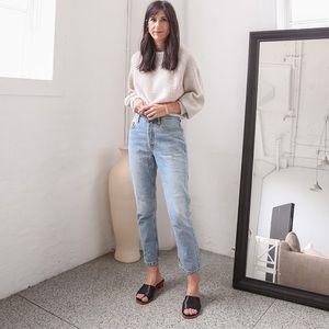 Everlane High Rise Straight Jean Faded Vintage Wash